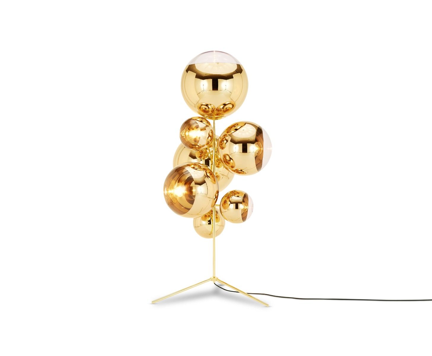 Tom Dixon Mirror Ball Stand Chandelier Gold DMLUXURY