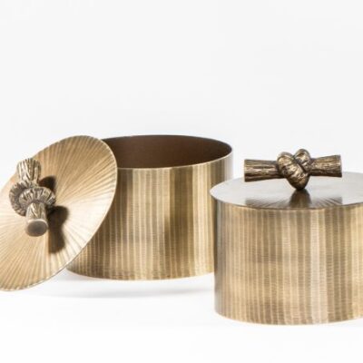 DekoCandle Metalen lamphouder met gestreepte afwerking